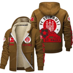 St. Pauli Bundesliga Lamb Flecee Coat SPO116027, Gift For Fan St. Pauli - Brown