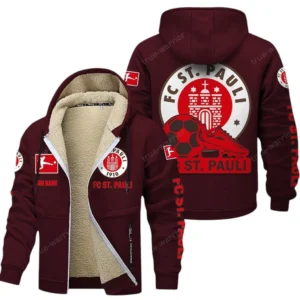 St. Pauli Bundesliga Lamb Flecee Coat SPO116027, Gift For Fan St. Pauli - Burgundy