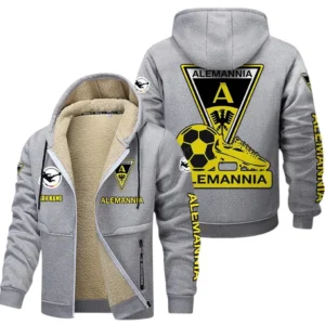 Alemannia Aachen Bundesliga Lamb Flecee Coat SPO116028, Gift For Fan Alemannia Aachen - Light Gray