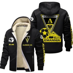 Alemannia Aachen Bundesliga Lamb Flecee Coat SPO116028, Gift For Fan Alemannia Aachen - Black