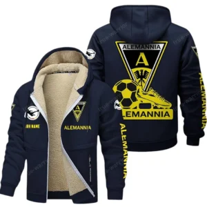 Alemannia Aachen Bundesliga Lamb Flecee Coat SPO116028, Gift For Fan Alemannia Aachen - Navy