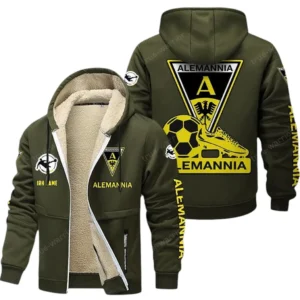 Alemannia Aachen Bundesliga Lamb Flecee Coat SPO116028, Gift For Fan Alemannia Aachen - Army Green