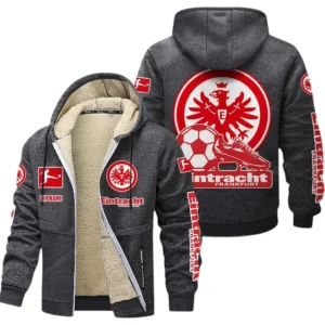 Eintracht Frankfurt Bundesliga Lamb Flecee Coat SPO116029, Gift For Fan Eintracht Frankfurt - Dark Gray