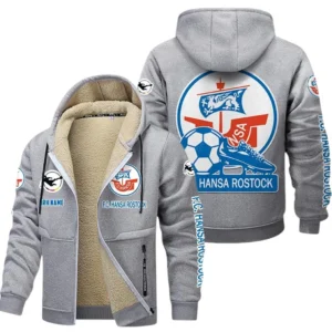 Hansa Rostock Bundesliga Lamb Flecee Coat SPO116030, Gift For Fan Hansa Rostock - Light Gray