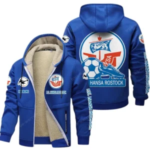 Hansa Rostock Bundesliga Lamb Flecee Coat SPO116030, Gift For Fan Hansa Rostock - Blue