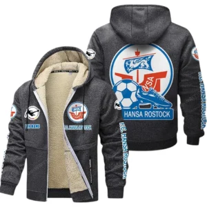 Hansa Rostock Bundesliga Lamb Flecee Coat SPO116030, Gift For Fan Hansa Rostock - Dark Gray