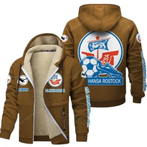 Hansa Rostock Bundesliga Lamb Flecee Coat SPO116030, Gift For Fan Hansa Rostock - Brown