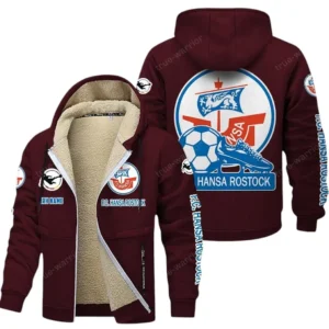 Hansa Rostock Bundesliga Lamb Flecee Coat SPO116030, Gift For Fan Hansa Rostock - Burgundy