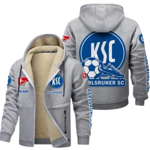 Karlsruher SC Bundesliga Lamb Flecee Coat SPO116031, Gift For Fan Karlsruher SC - Light Gray