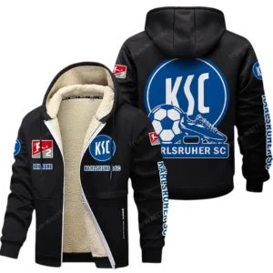 Karlsruher SC Bundesliga Lamb Flecee Coat SPO116031, Gift For Fan Karlsruher SC - Black