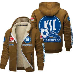 Karlsruher SC Bundesliga Lamb Flecee Coat SPO116031, Gift For Fan Karlsruher SC - Brown