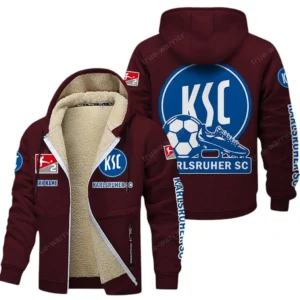 Karlsruher SC Bundesliga Lamb Flecee Coat SPO116031, Gift For Fan Karlsruher SC - Burgundy
