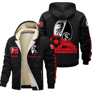 SC Freiburg Bundesliga Lamb Flecee Coat SPO116032, Gift For Fan SC Freiburg - Black