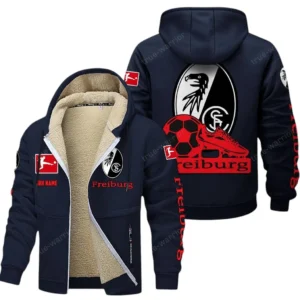 SC Freiburg Bundesliga Lamb Flecee Coat SPO116032, Gift For Fan SC Freiburg - Navy