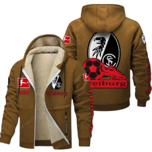 SC Freiburg Bundesliga Lamb Flecee Coat SPO116032, Gift For Fan SC Freiburg - Brown