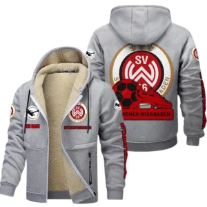 SV Wehen Wiesbaden Bundesliga Lamb Flecee Coat SPO116034, Gift For Fan SV Wehen Wiesbaden - Light Gray