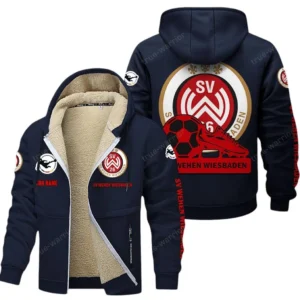 SV Wehen Wiesbaden Bundesliga Lamb Flecee Coat SPO116034, Gift For Fan SV Wehen Wiesbaden - Navy