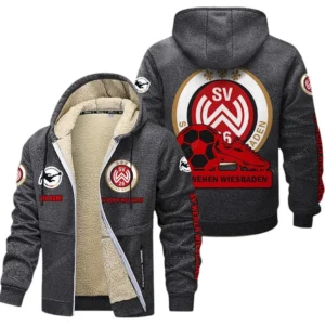 SV Wehen Wiesbaden Bundesliga Lamb Flecee Coat SPO116034, Gift For Fan SV Wehen Wiesbaden - Dark Gray