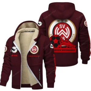 SV Wehen Wiesbaden Bundesliga Lamb Flecee Coat SPO116034, Gift For Fan SV Wehen Wiesbaden - Burgundy