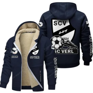 SC Verl Bundesliga Lamb Flecee Coat SPO116035, Gift For Fan SC Verl - Navy