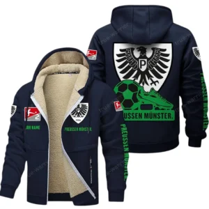 SC Preussen Munster Bundesliga Lamb Flecee Coat SPO116037, Gift For Fan SC Preussen Munster - Navy