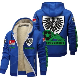 SC Preussen Munster Bundesliga Lamb Flecee Coat SPO116037, Gift For Fan SC Preussen Munster - Blue