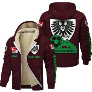 SC Preussen Munster Bundesliga Lamb Flecee Coat SPO116037, Gift For Fan SC Preussen Munster - Burgundy