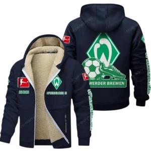 Werder Bremen Bundesliga Lamb Flecee Coat SPO116038, Gift For Fan Werder Bremen - Navy