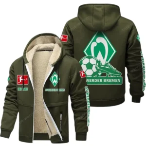 Werder Bremen Bundesliga Lamb Flecee Coat SPO116038, Gift For Fan Werder Bremen - Army Green