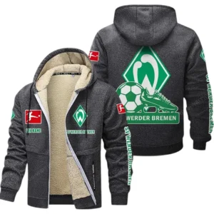 Werder Bremen Bundesliga Lamb Flecee Coat SPO116038, Gift For Fan Werder Bremen - Dark Gray