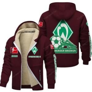 Werder Bremen Bundesliga Lamb Flecee Coat SPO116038, Gift For Fan Werder Bremen - Burgundy