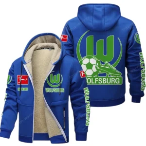 VfL Wolfsburg Bundesliga Lamb Flecee Coat SPO116039, Gift For Fan VfL Wolfsburg - Blue