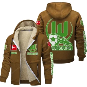 VfL Wolfsburg Bundesliga Lamb Flecee Coat SPO116039, Gift For Fan VfL Wolfsburg - Brown