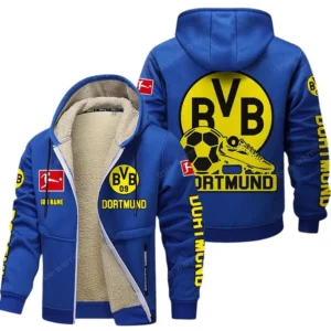 Borussia Dortmund Bundesliga Lamb Flecee Coat SPO116040, Gift For Fan Borussia Dortmund - Blue