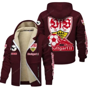 VfB Stuttgart Bundesliga Lamb Flecee Coat SPO116041, Gift For Fan VfB Stuttgart - Burgundy