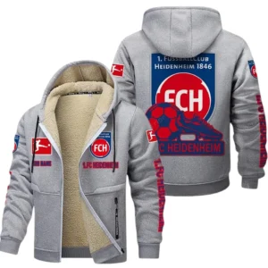 FC Heidenheim Bundesliga Lamb Flecee Coat SPO116044, Gift For Fan FC Heidenheim - Light Gray