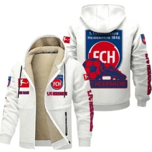 FC Heidenheim Bundesliga Lamb Flecee Coat SPO116044, Gift For Fan FC Heidenheim - White