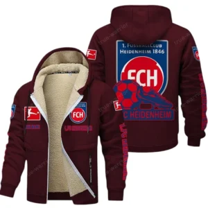 FC Heidenheim Bundesliga Lamb Flecee Coat SPO116044, Gift For Fan FC Heidenheim - Burgundy