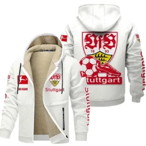 VfB Stuttgart Bundesliga Lamb Flecee Coat SPO116046, Gift For Fan VfB Stuttgart - White