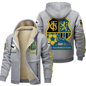 1. FC Saarbrucken Bundesliga Lamb Flecee Coat SPO116048, Gift For Fan 1. FC Saarbrucken - Light Gray
