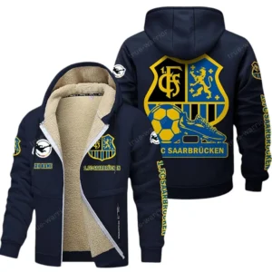 1. FC Saarbrucken Bundesliga Lamb Flecee Coat SPO116048, Gift For Fan 1. FC Saarbrucken - Navy