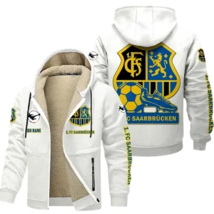 1. FC Saarbrucken Bundesliga Lamb Flecee Coat SPO116048, Gift For Fan 1. FC Saarbrucken - White