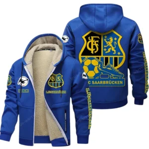 1. FC Saarbrucken Bundesliga Lamb Flecee Coat SPO116048, Gift For Fan 1. FC Saarbrucken - Blue