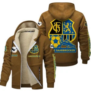 1. FC Saarbrucken Bundesliga Lamb Flecee Coat SPO116048, Gift For Fan 1. FC Saarbrucken - Brown