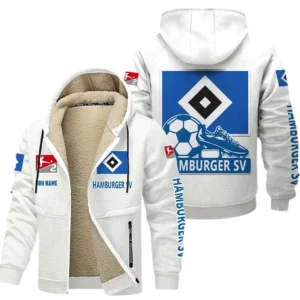 Hamburger SV Bundesliga Lamb Flecee Coat SPO116050, Gift For Fan Hamburger SV - White