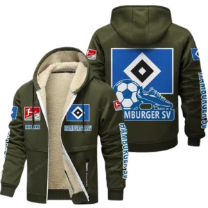 Hamburger SV Bundesliga Lamb Flecee Coat SPO116050, Gift For Fan Hamburger SV - Army Green