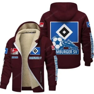 Hamburger SV Bundesliga Lamb Flecee Coat SPO116050, Gift For Fan Hamburger SV - Burgundy