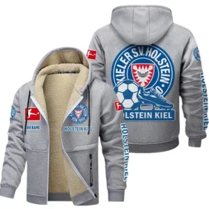 Holstein Kiel Bundesliga Lamb Flecee Coat SPO116053, Gift For Fan Holstein Kiel - Light Gray