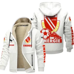 FC Energie Cottbus Bundesliga Lamb Flecee Coat SPO116054, Gift For Fan FC Energie Cottbus - White