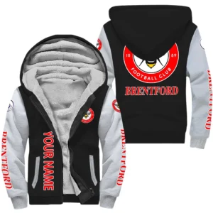 Brentford EPL Lamb Fleece Thick Coat SPO1220005, Gift For Fan Brentford - Black